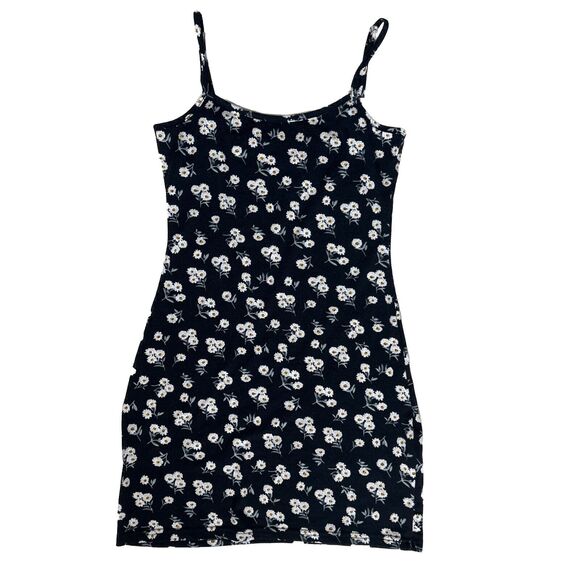 Edikted Dresses & Skirts - Edikted Ditsy Floral Mini Dress Black White Daisy Bodycon Ruched Camisole Casual